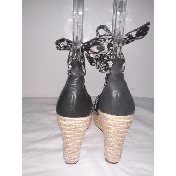 UGG Sz 7.5 LUCIANNA Platform Wedge Sandals, Silk Tie Upper - Picture 4 of 10